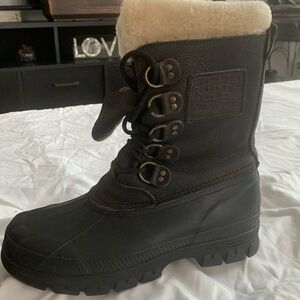 Ralph Lauren Leather Boots with Brass Accents
